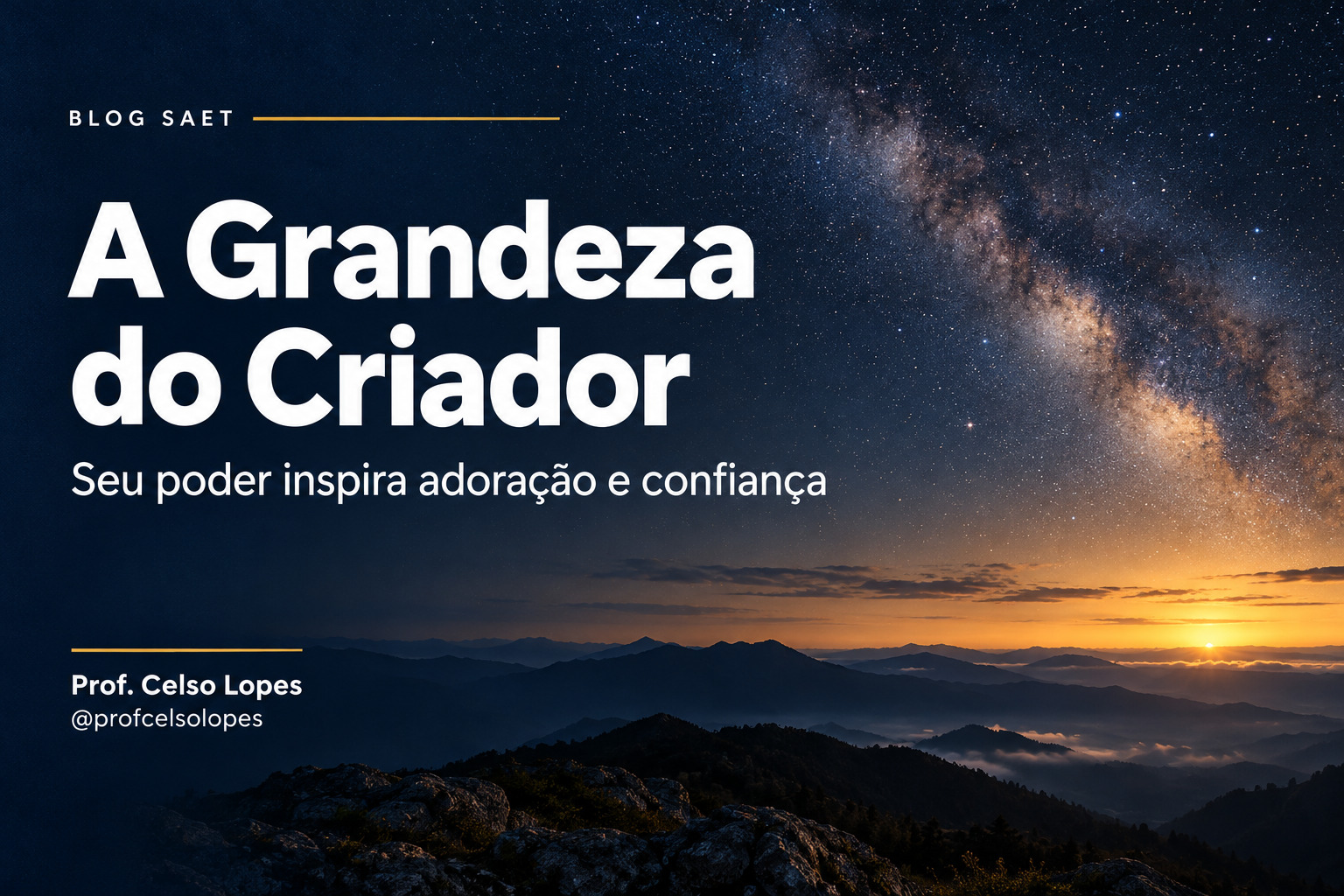 Grandeza do Criador sob estrelas