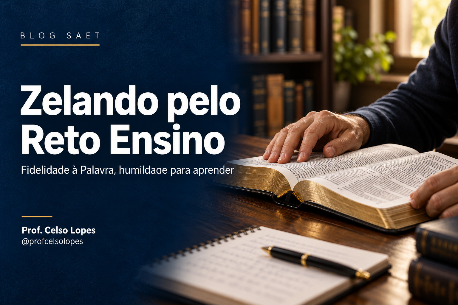 Zelando pelo reto ensino