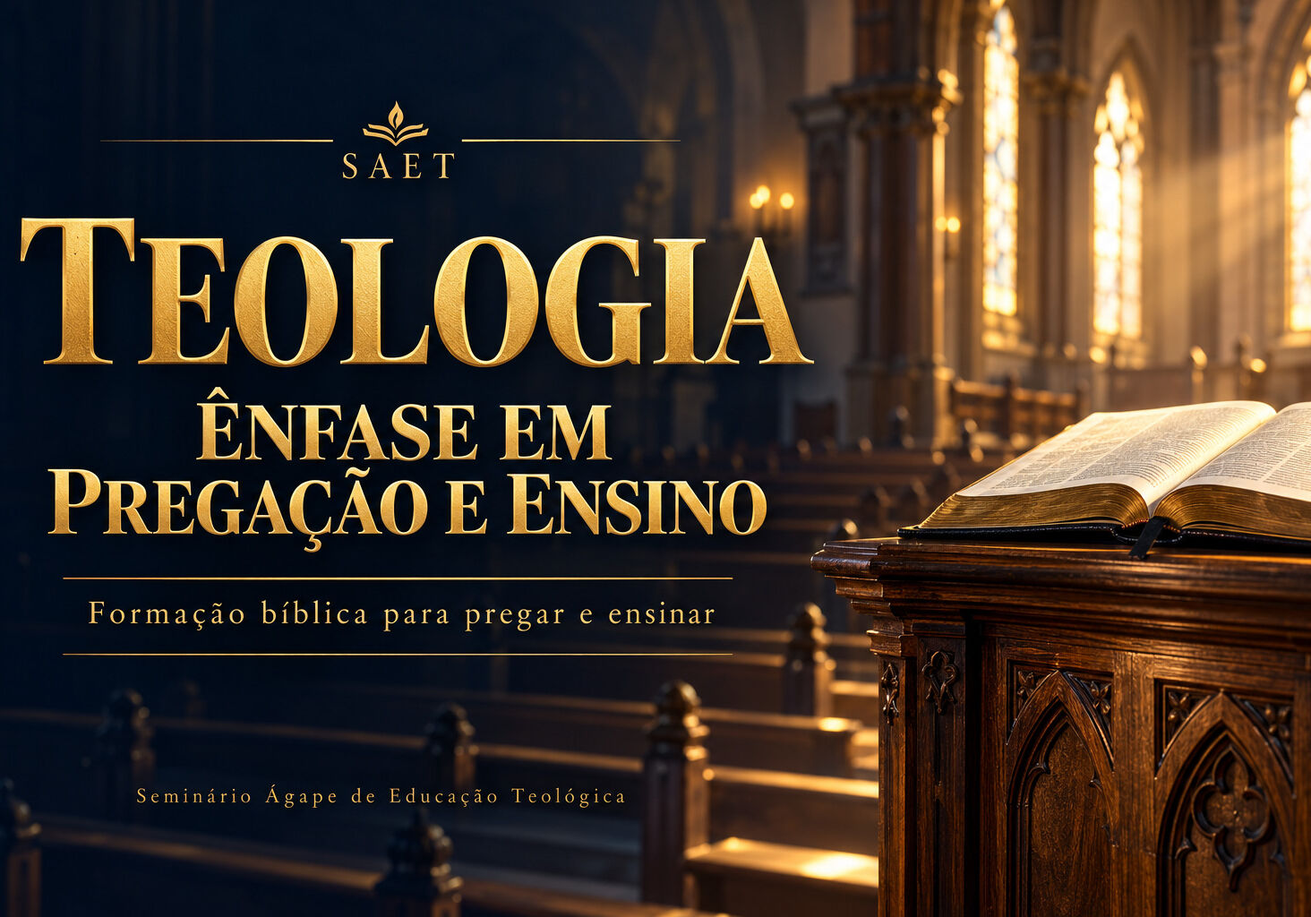 Púlpito dourado e Bíblia aberta-2